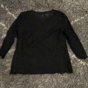 Womens black lace top